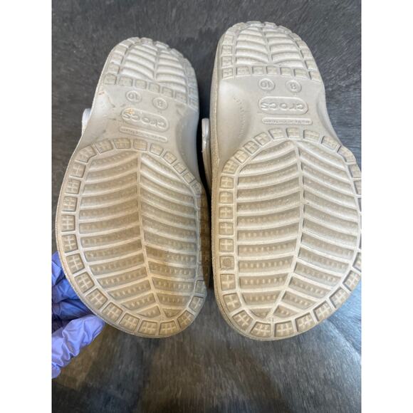 Crocs Silver Glitter Slip On Clogs Unisex Women's 10 Men's 8 - Picture 5 of 7